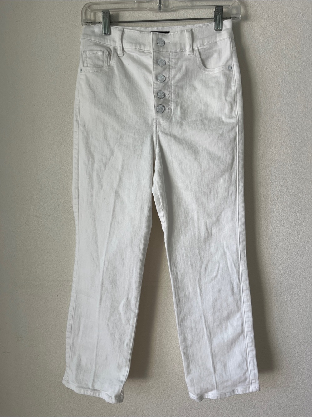 Express Stretch Cropped Straight High Rise Button-fly Jeans Size 2R